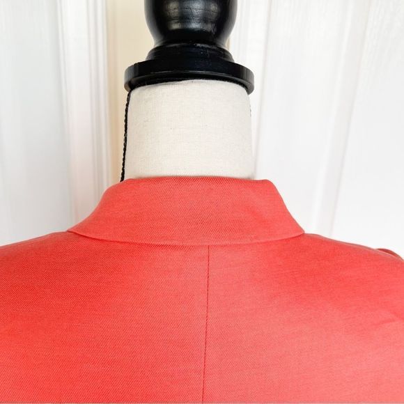Ann Taylor 00P NWT Petite Linen & Shell Corral Orange Blazer 1 Button & Pockets - Picture 11 of 14